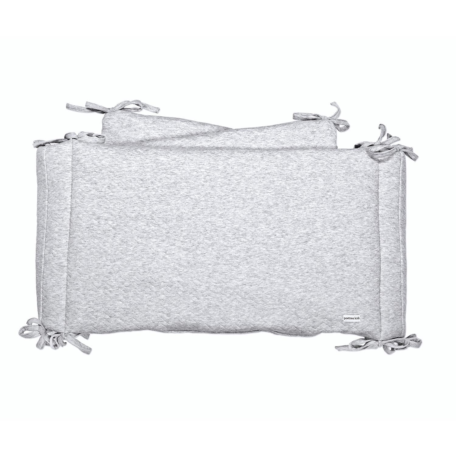 Bariyer - Chevron Grey Bebek Yatak Kenarlığı Koruması Bariyer - Poetree Kids