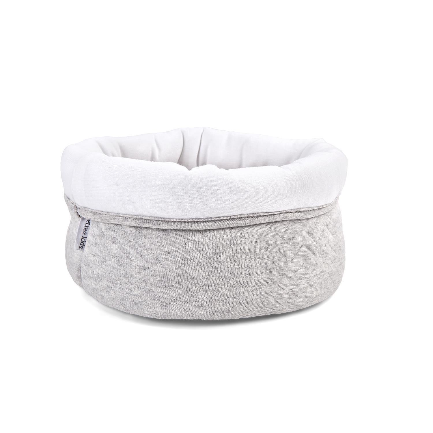 Bebek Çantası - Chevron Grey Komodin Üstü Sepet - Poetree Kids