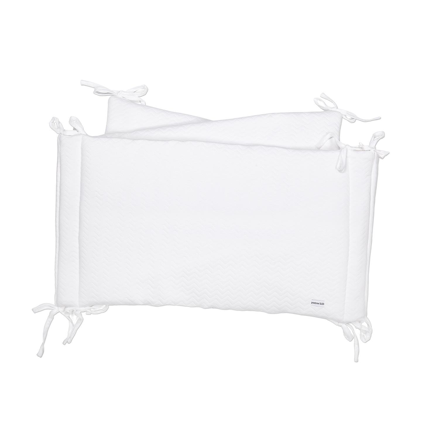 Bariyer - Chevron White Bebek Yatak Kenarlığı Koruması Bariyer - Poetree Kids
