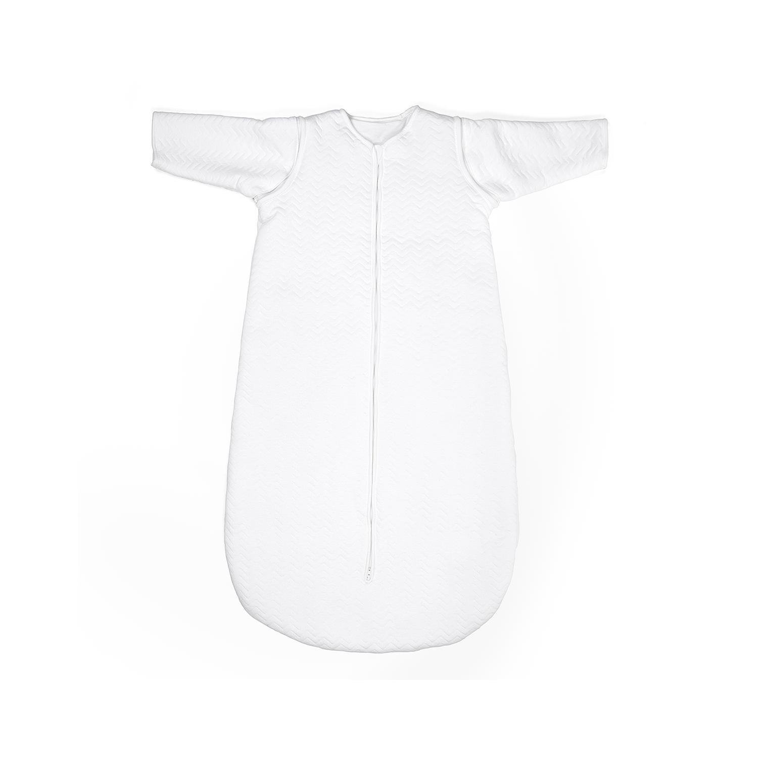 Bebek Uyku Tulumu - Chevron White Çıkarılabilir Kollu Bebek Uyku Tulumu Kışlık 4 Tog 90 cm - Poetree Kids