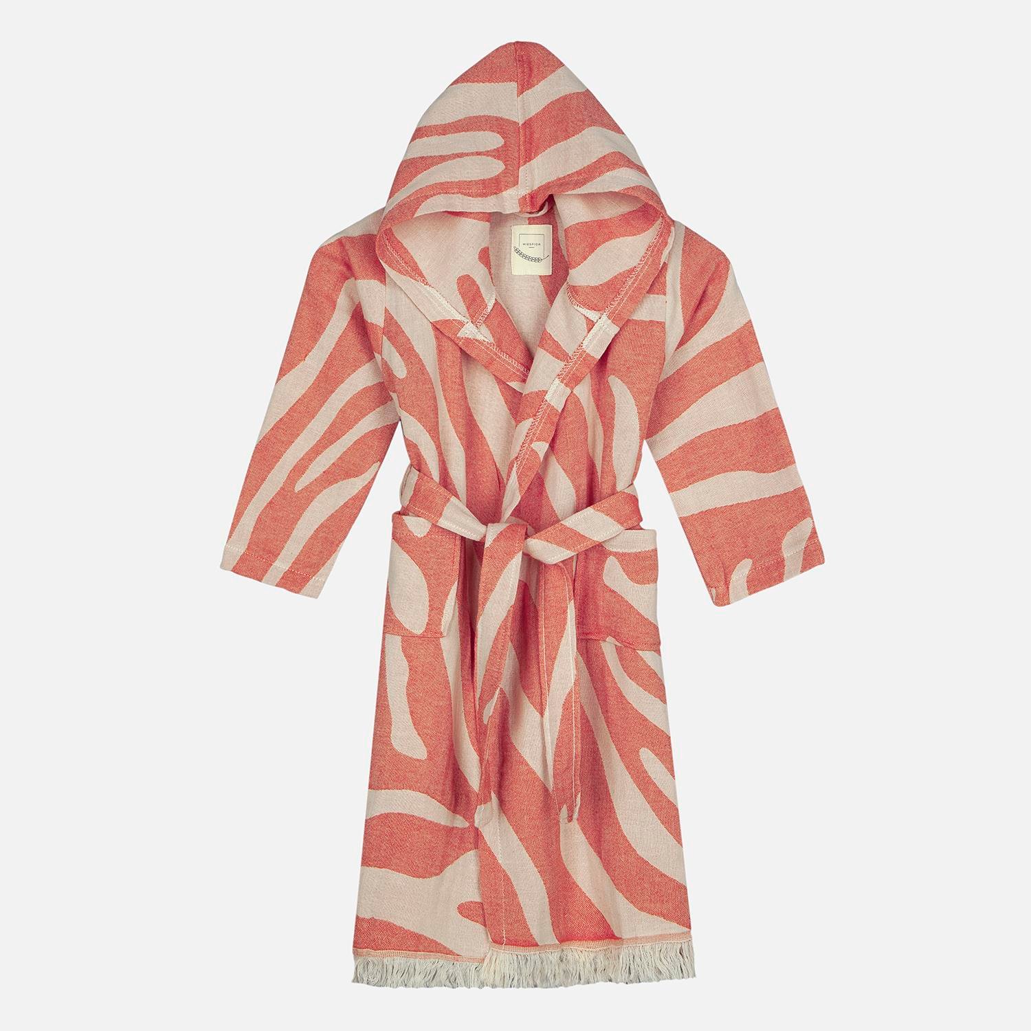 Peştamal Bornoz - Dalga Desenli Çocuk Peştemal Plaj Bornozu - Miespiga
