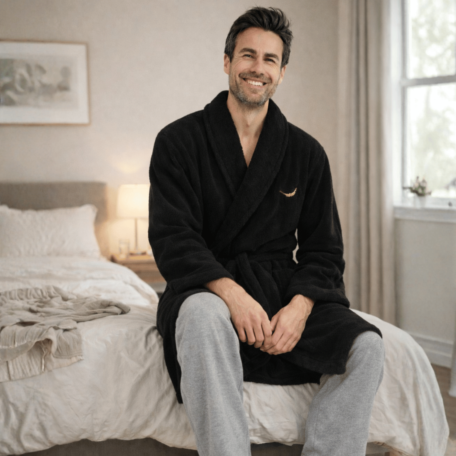 Erkek Sabahlık - Erkek Welsoft Şal Yaka Polar Sabahlık - Miespiga