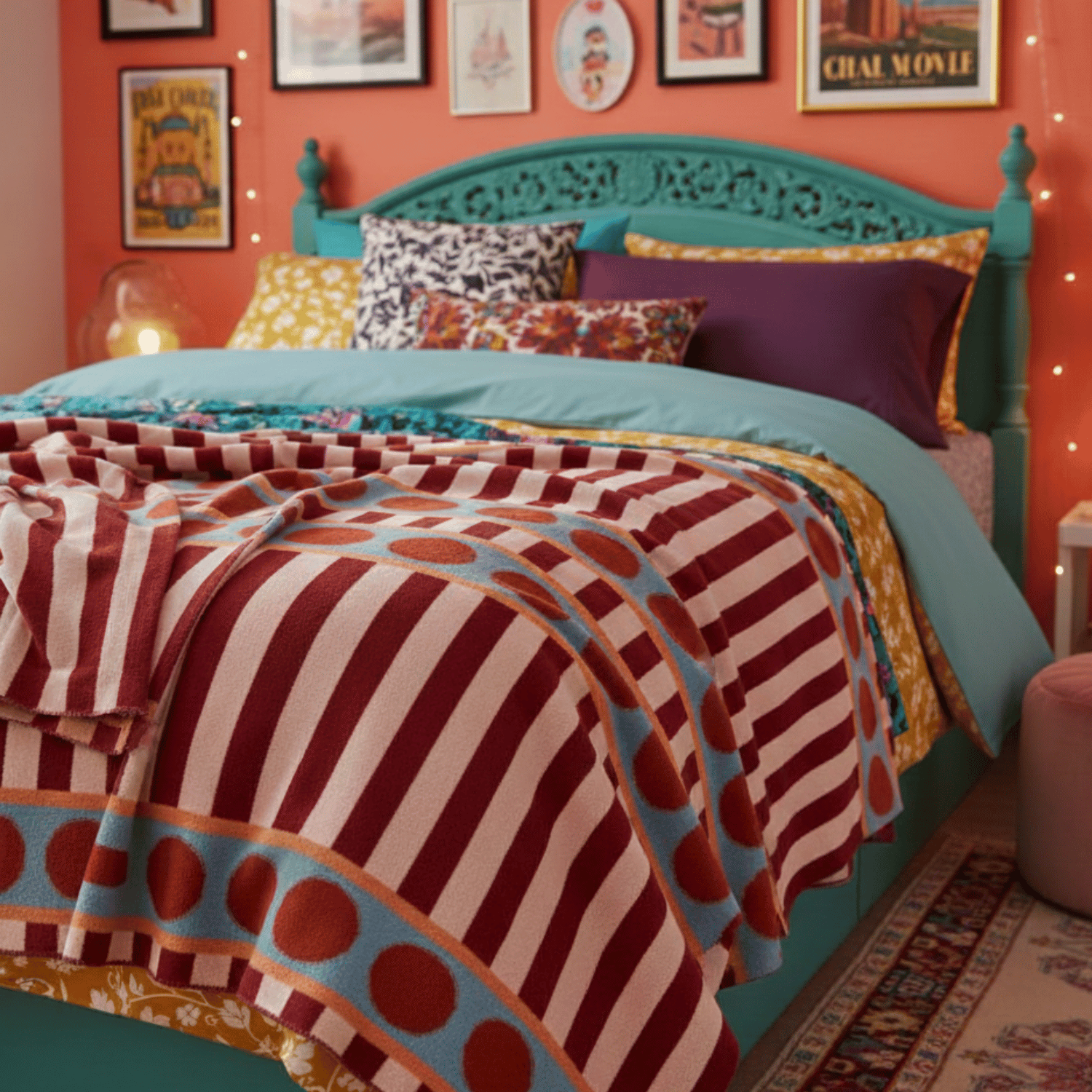 Battaniye - Geometrik Desenli Modern Triko Battaniye - Yumuşak Dokulu Koltuk Örtüsü ve Tv Battaniyesi (130×170 cm) - Miespiga