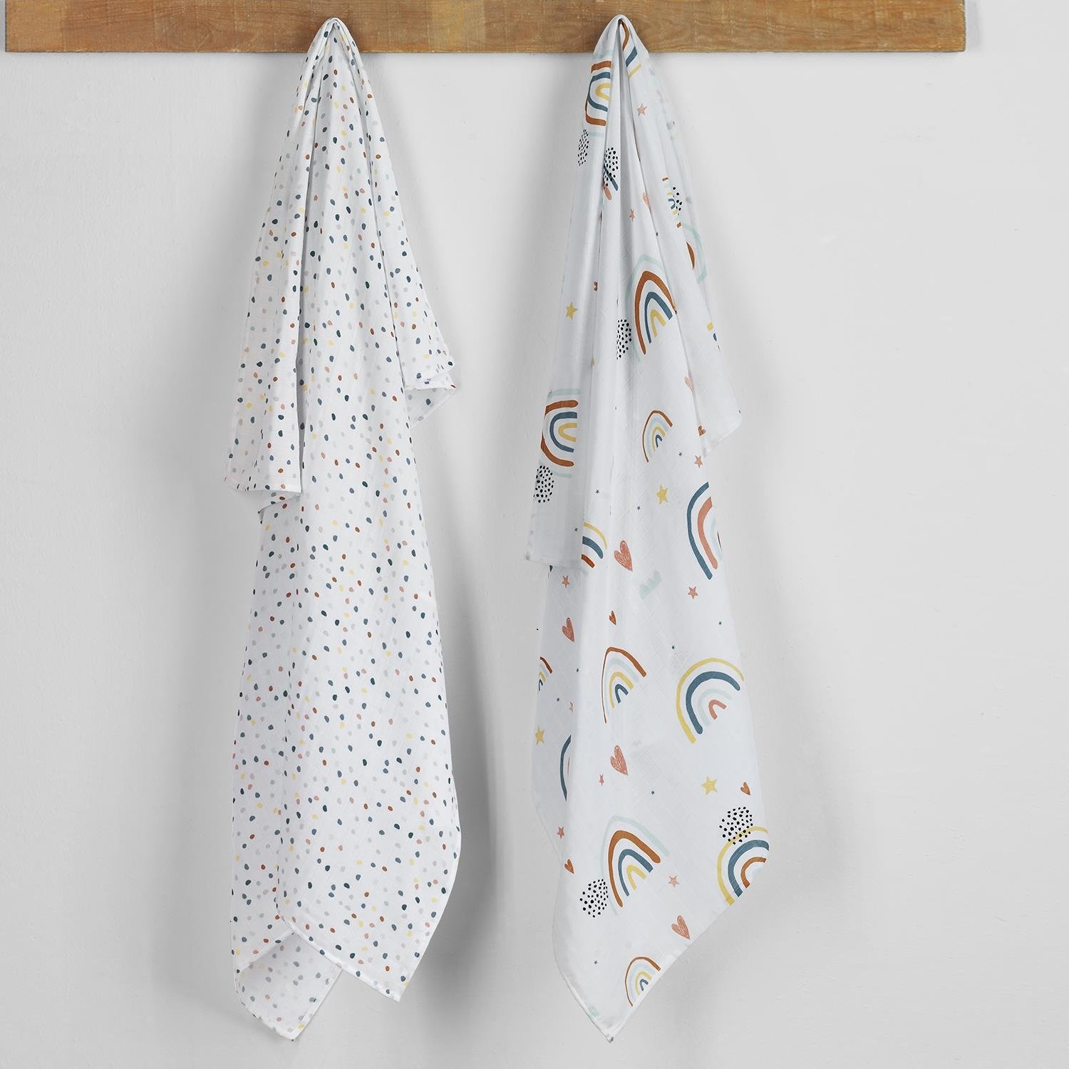 Müslin Örtü ve Battaniyeler - Gökkuşağı 2'li Müslin Örtü Seti - Miespiga