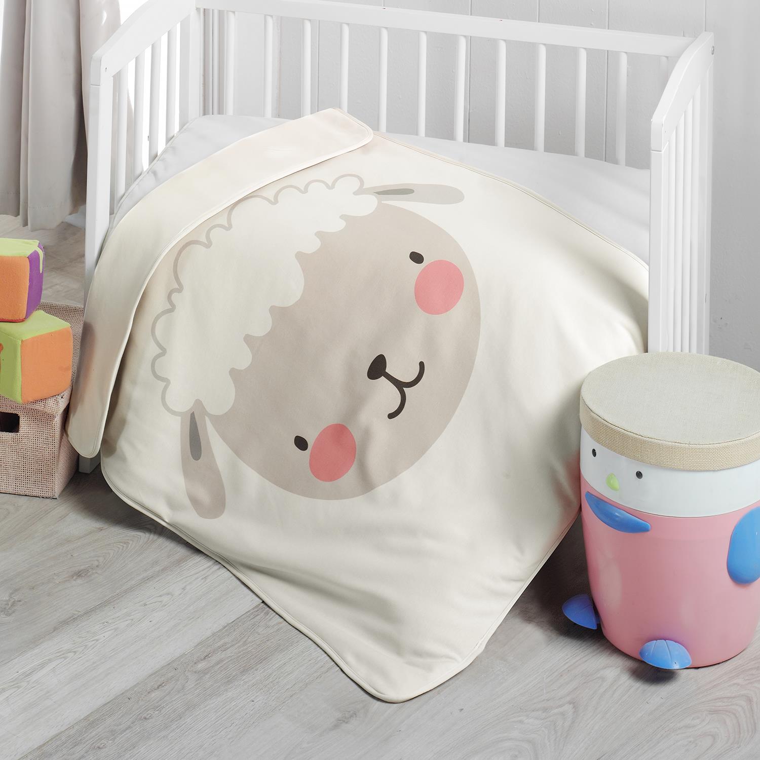 Battaniye - Kuzu Elyaflı Bebek Battaniyesi 75x100 - Miespiga