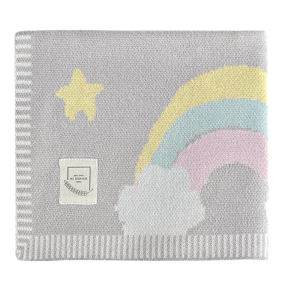 Battaniye - Organik Pamuklu Triko Renkli Bebek Battaniyesi Rainbow - Miespiga