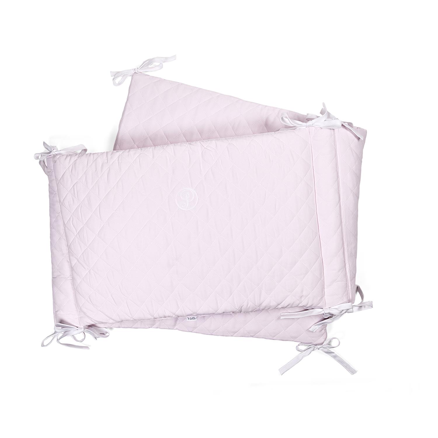 Bariyer - Oxford Soft Pink Bebek Yatak Kenarlığı Koruması Bariyer - Poetree Kids