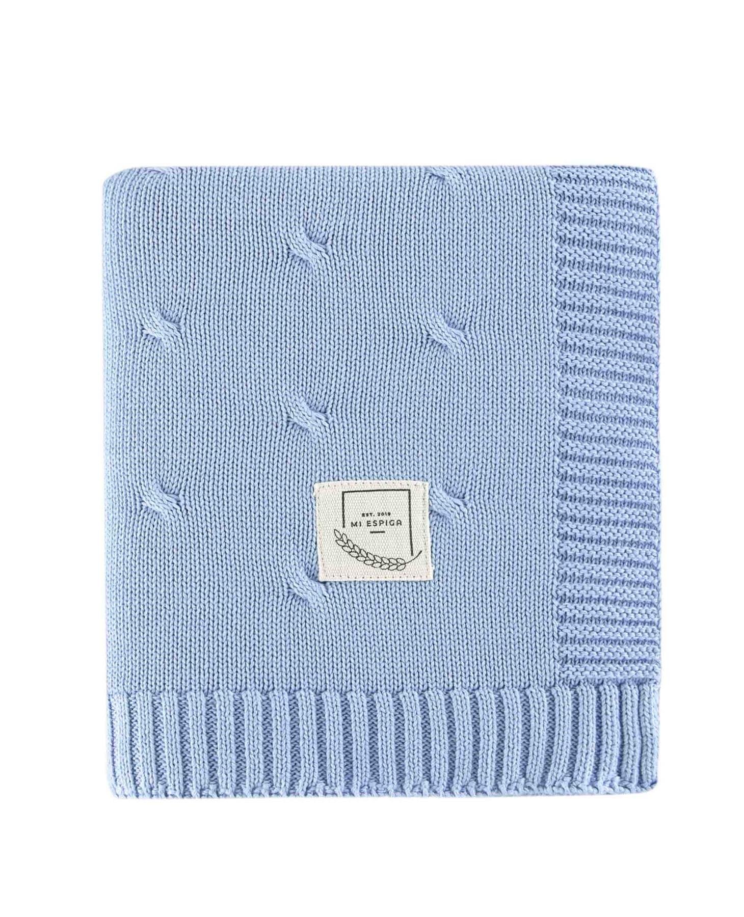 Battaniye - Pamuklu Triko Örgü Bebek Battaniyesi Sycamore - Miespiga