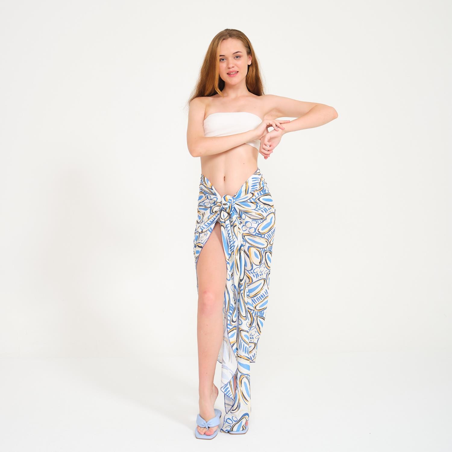 Plaj Eteği - Renkli Baskılı Etek Pareo - Miespiga