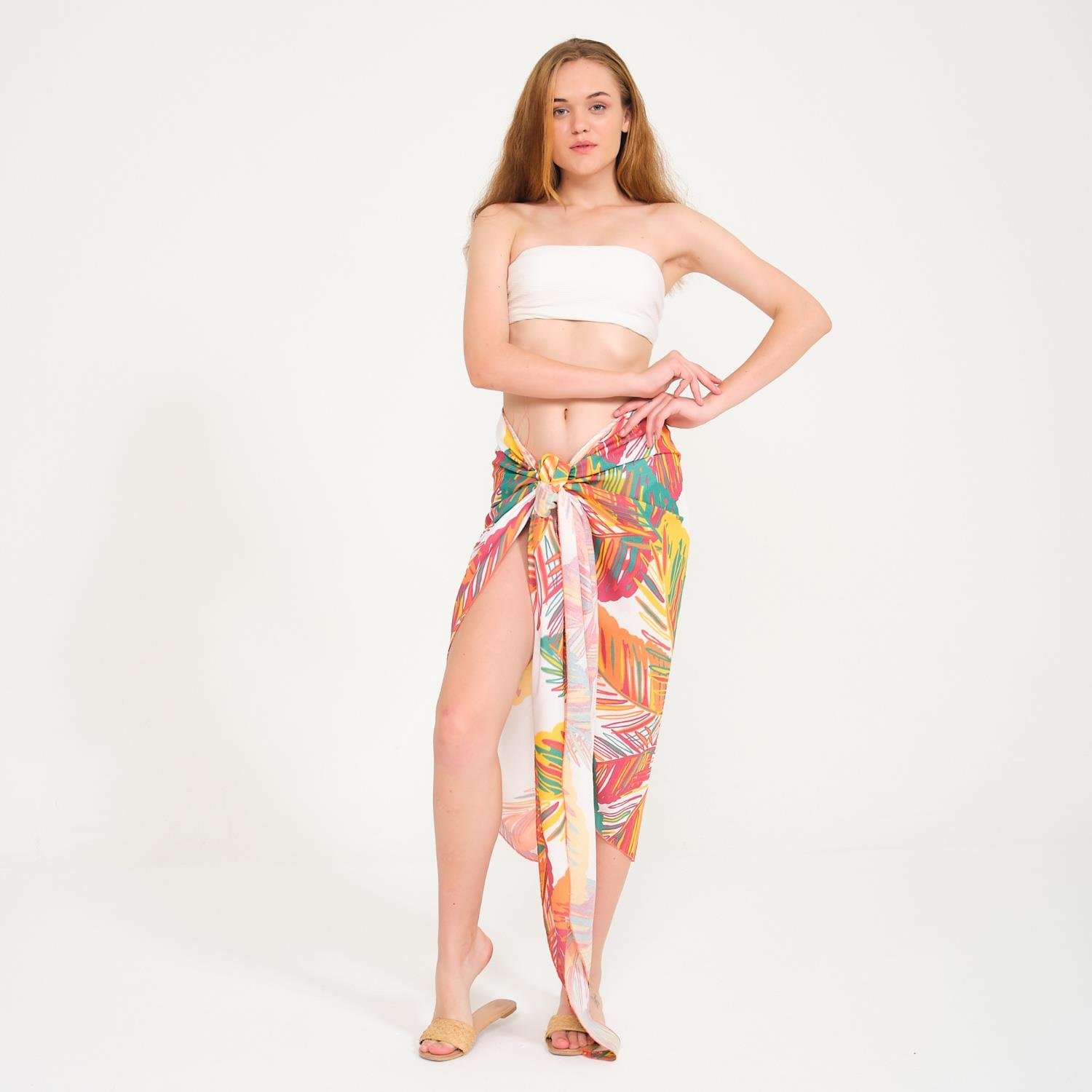 Plaj Eteği - Renkli Baskılı Etek Pareo - Miespiga