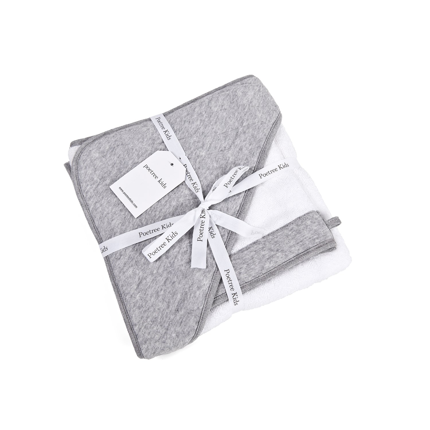 Havlu Kundak - Star Grey Havlu Kundak Kese Seti - Poetree Kids