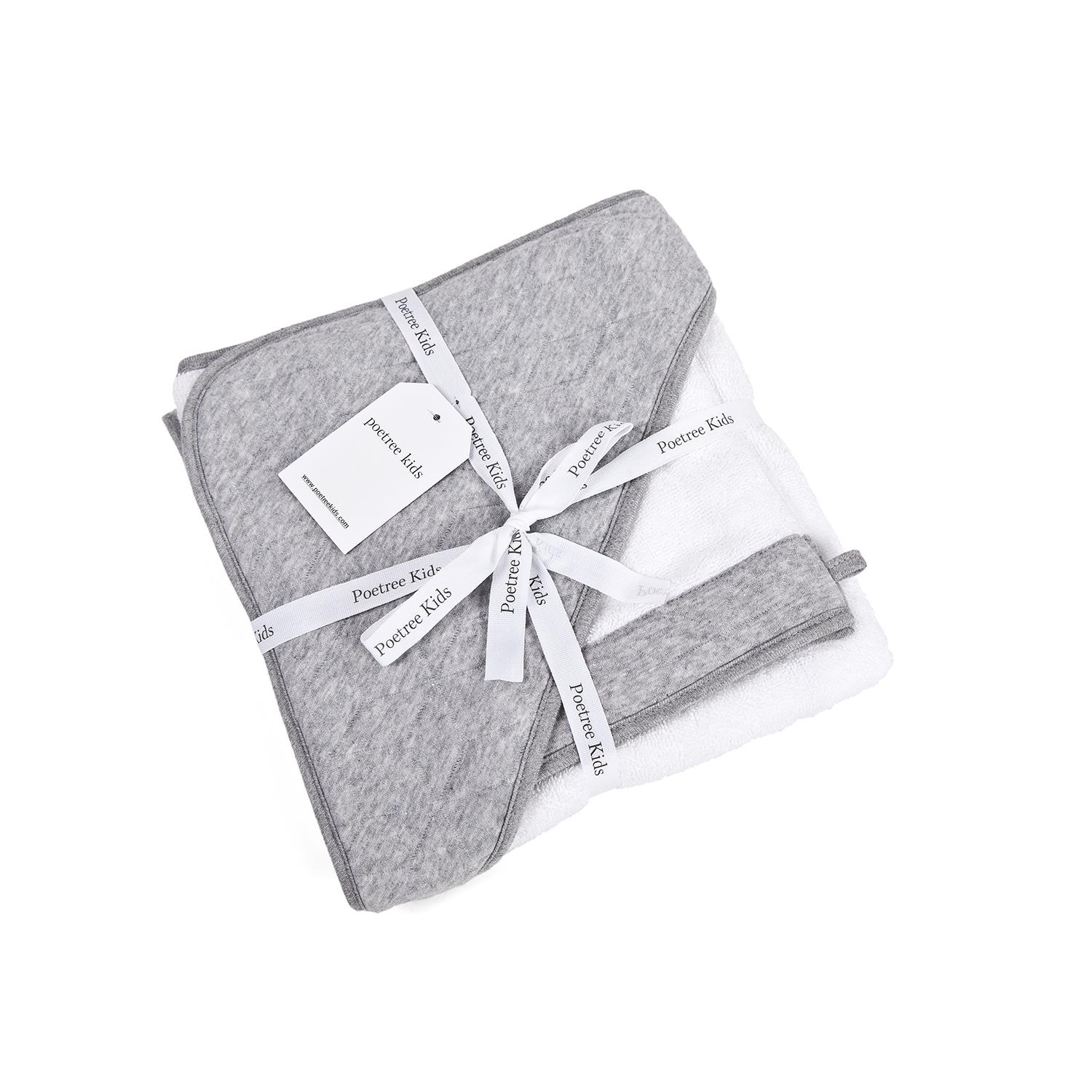 Havlu Kundak - Star Grey Havlu Kundak Kese Seti - Poetree Kids