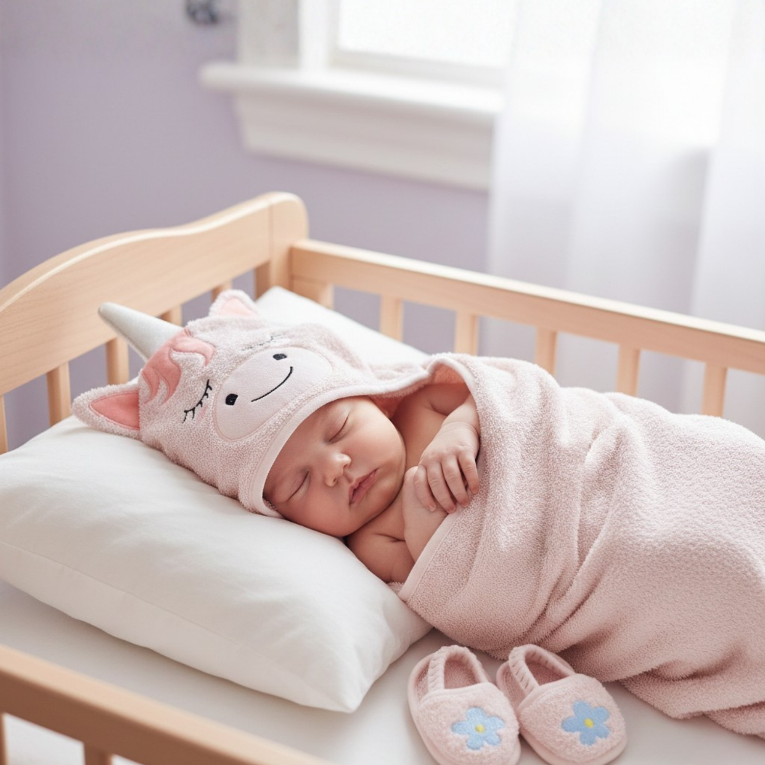 Havlu Kundak - Unicorn Havlu Kundak Terlik Seti - Miespiga