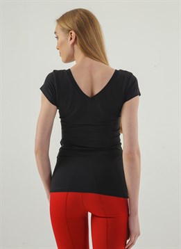 Ön-Arka V Yaka Kısa Body -Siyah