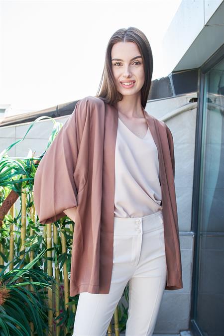 kadın %100 tencel dökümlü yazlık şık hırka