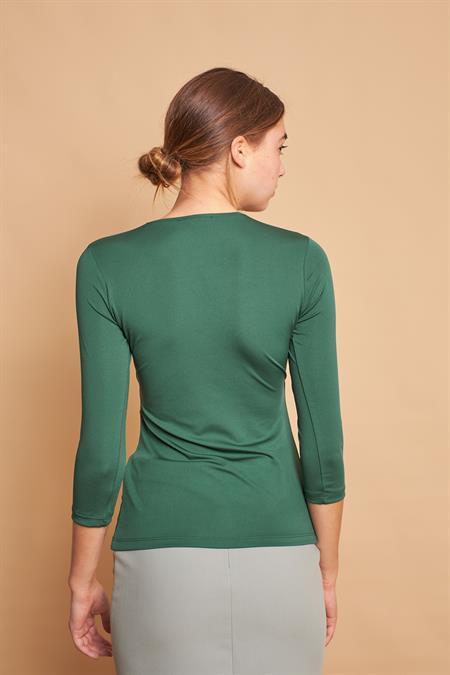 Anvelop Kruvaze Yaka Capri Truvakar Kol Body Bluz-Yeşil