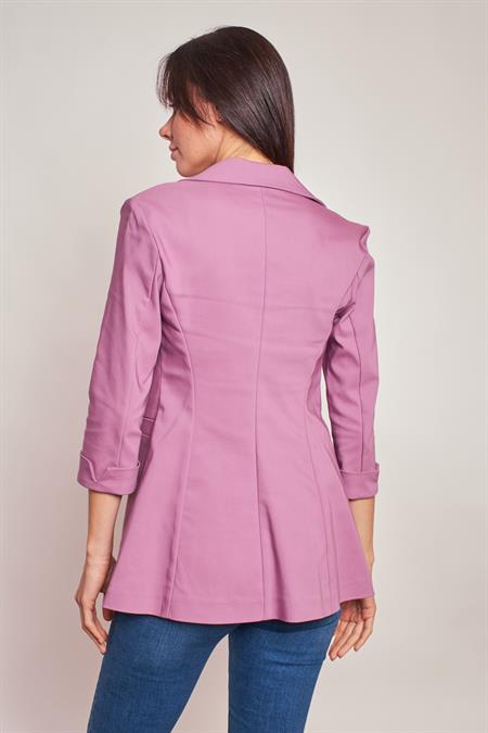 Kapri Truvakar Kol Süs Cepli Kopçalı Ofis Blazer Likralı Kumaş Blazer Ceket-Gülkurusu 