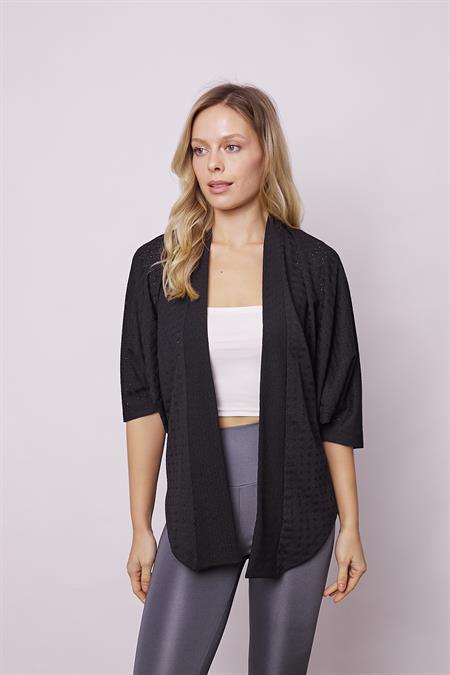 kadın delikli dantel yarasa salaş hırka