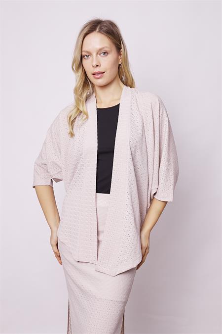 kadın delikli dantel yarasa salaş hırka