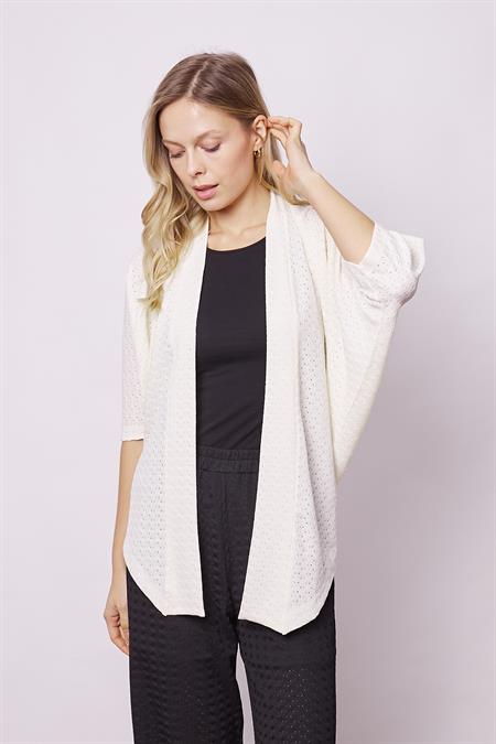 kadın delikli dantel yarasa salaş hırka