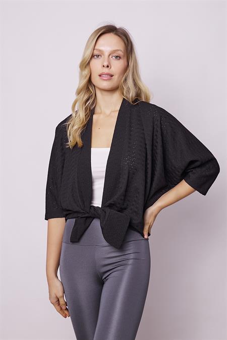 kadın delikli dantel yarasa salaş hırka