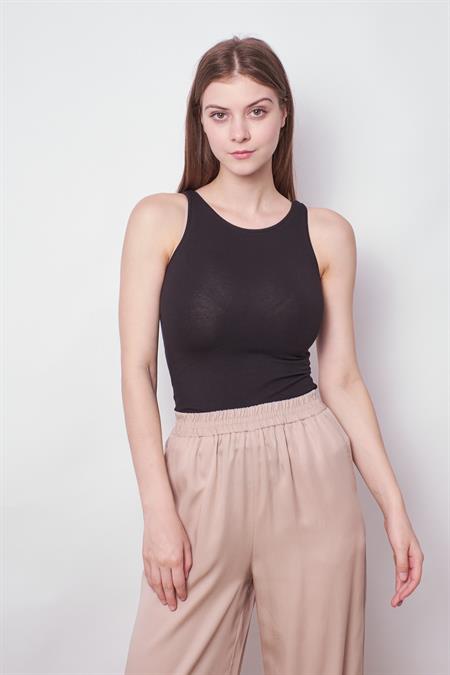 kadın monalisa pamuk halter yaka bluz