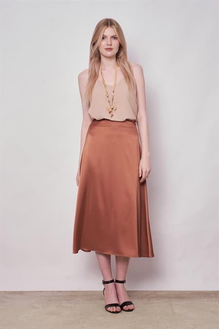 JUMENTkadın saten yüksek bel çan etek