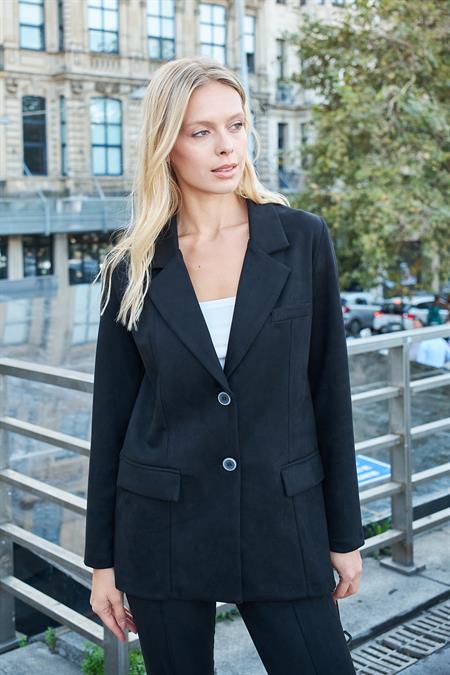 kadın suni süet oversize blazer ceket