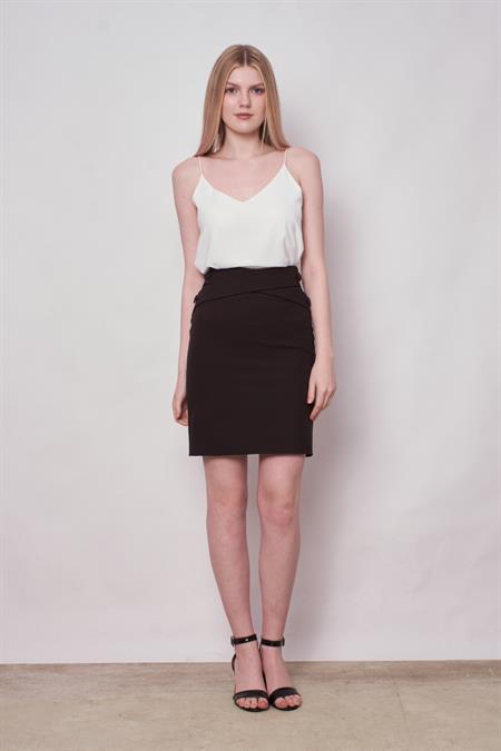 JUMENTkadın yüksek bel önü düğmeli etek