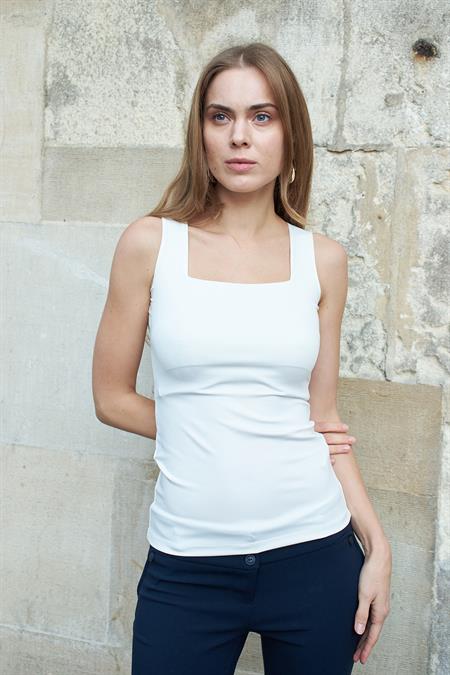 Kare Yaka Kolsuz Body -Krem