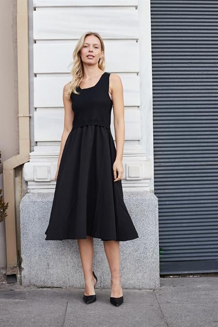 Kadın Triko Hırkalı Elbise-Siyah 