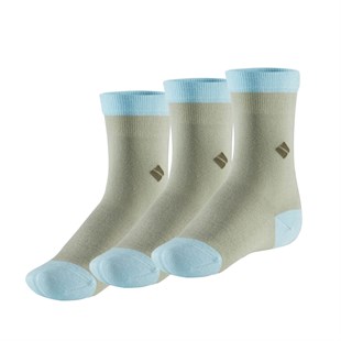 Koku Yapmayan Soket Erkek Çocuk Yeşil Mavi Gümüş Çorap 3'lü Paket