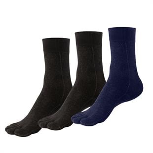 Mantar Önleyici Parmaklı Soket Erkek Karışık Gümüş Çorap 3'lü Paket