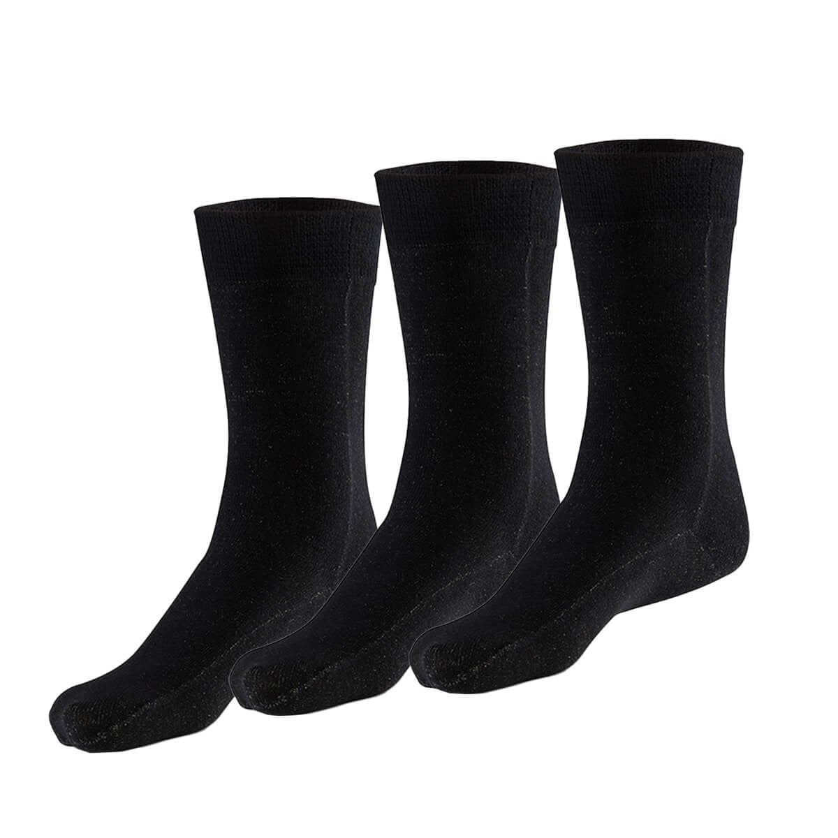 Diyabetik Terapatik Soket Erkek Siyah Gümüş Çorap 3'lü Paket