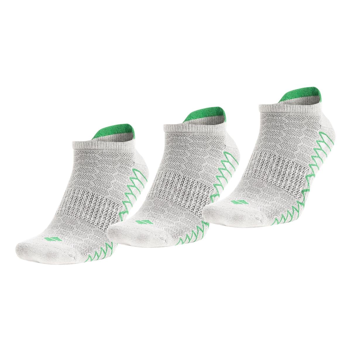 Koku Yapmayan Koşu ve Yürüyüş Erkek Yeşil Patik Gümüş Çorap - 3'lü Paket