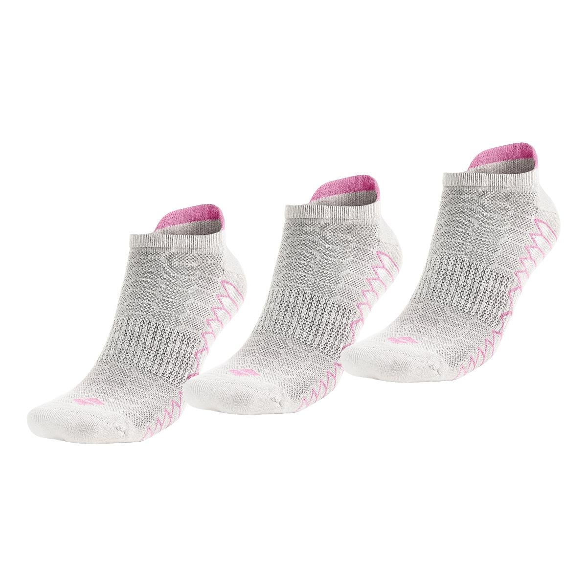 Koku Yapmayan Koşu ve Yürüyüş Kadın Pembe Patik Gümüş Çorap - 3'lü Paket