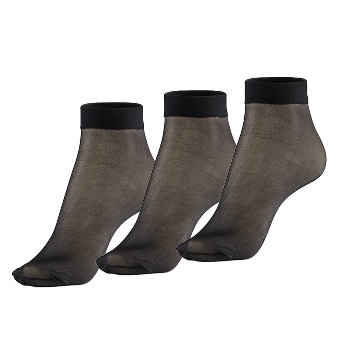 Koku Yapmayan Soket İnce Siyah Gümüş Çorap 3'lü Ekonomik Paket Satın Al!