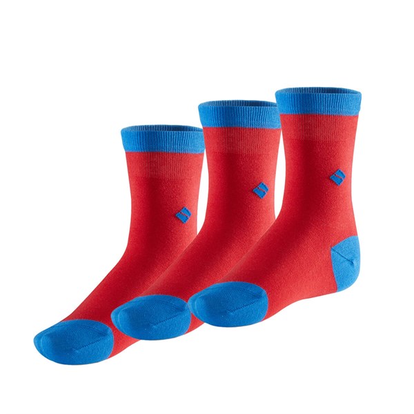 Koku Yapmayan Soket Erkek Çocuk Kırmızı Saks Gümüş Çorap 3'lü Paket