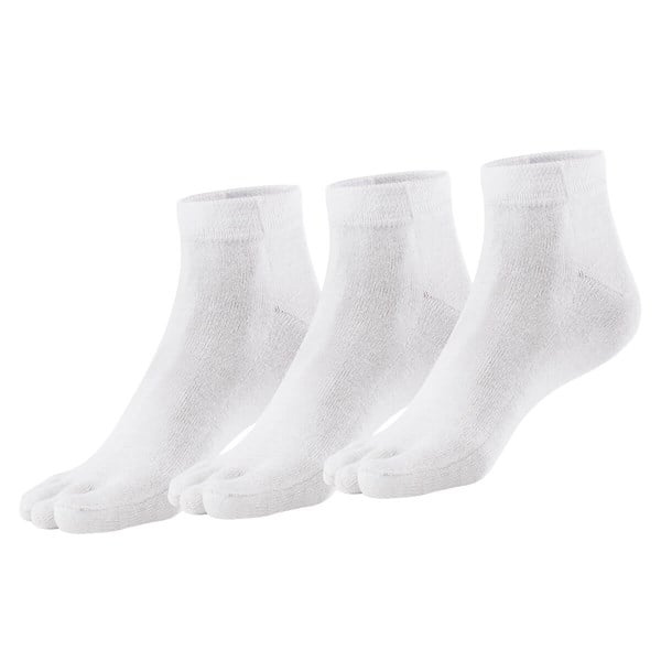 Mantar Önleyici Parmaklı Patik Kadın Beyaz Gümüş Çorap 3'lü Paket