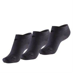 Koku Yapmayan Patik Kadın Füme Gümüş Çorap 3'lü Paket