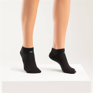 Koku Yapmayan Patik Kadın Siyah Gümüş Çorap 3'lü Paket
