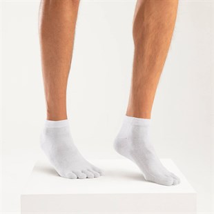 Mantar Önleyici Parmaklı Patik Erkek Gümüş Çorap 3'lü Paket