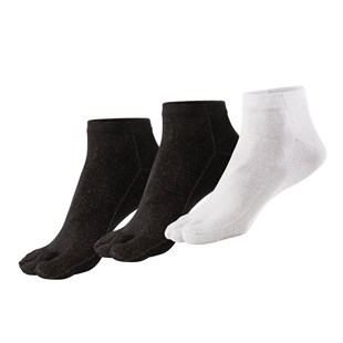 Mantar Önleyici Parmaklı Patik Erkek Gümüş Çorap 3'lü Paket