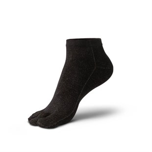 Mantar Önleyici Parmaklı Patik Erkek Siyah Gümüş Çorap