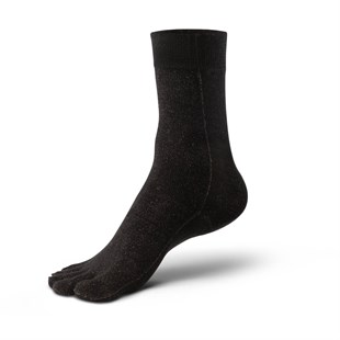 Mantar Önleyici Parmaklı Soket Erkek Siyah Gümüş Çorap