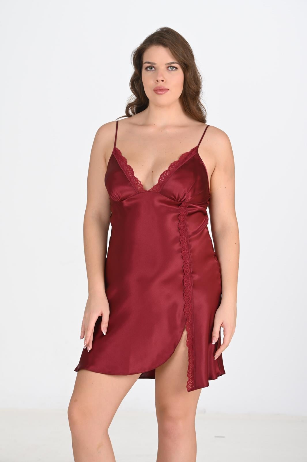 Ahu 2li Bordo Sabahlık Takımı Bigsize 6202