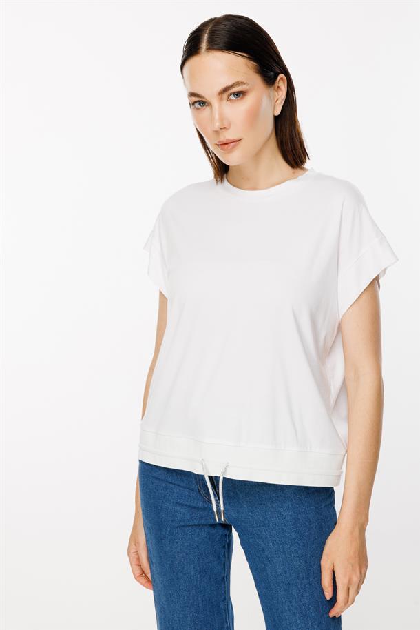 Altı Ribanalı Kısa Kollu Tişört-KEMIK