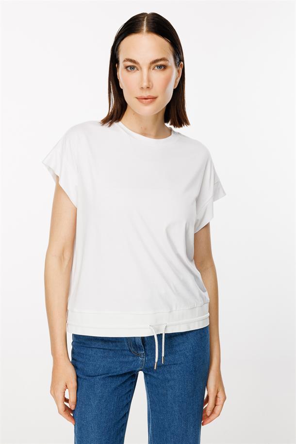 Altı Ribanalı Kısa Kollu Tişört-KEMIK