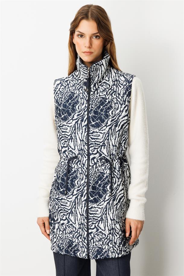 Bağlama Detalı Kapitone Yelek-LACI