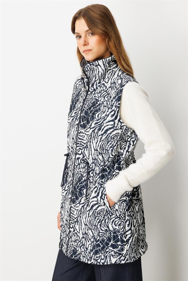 Bağlama Detalı Kapitone Yelek-LACI